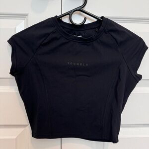 YoungLA compression cap-sleeve crop top